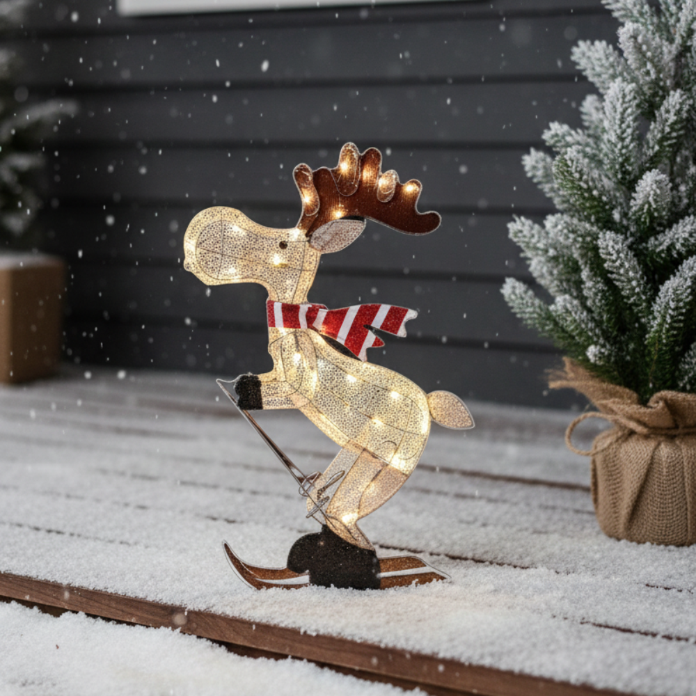 Glowing Reindeer Christmas Decoration with Energy-Efficient LED Lights – Weatherproof Outdoor Holiday Decor 0