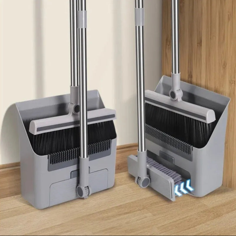 3-in-1 Broom and Dustpan Set with Floor Brush – Ergonomic Anti-Hair Technology for Efficient Cleaning in Home and Kitchen 0