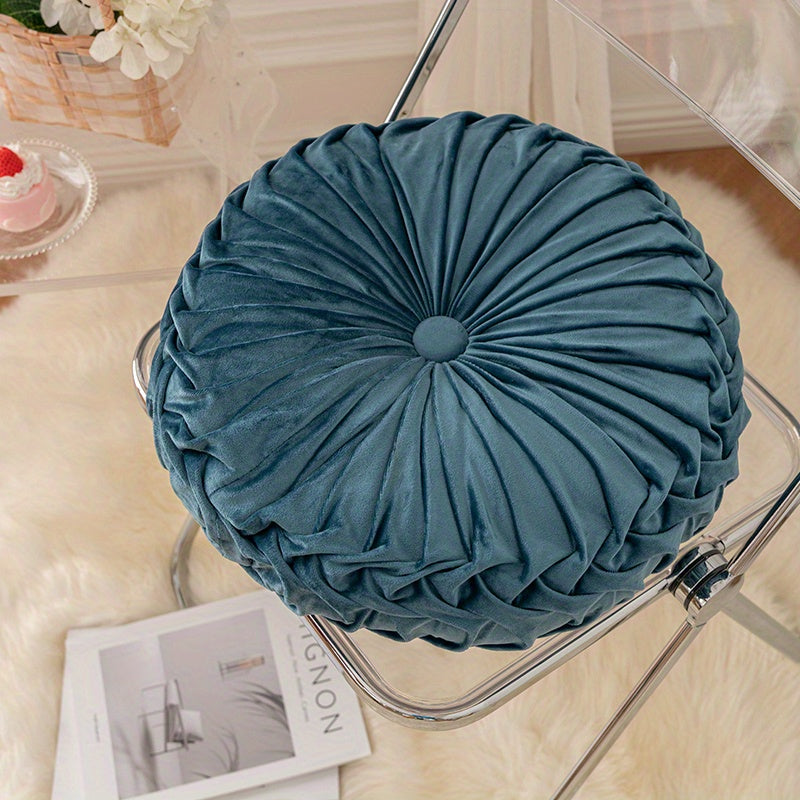 Round Velvet Pumpkin Cushion – Soft Plush Decorative Pillow for Sofa, Chair & Bedroom – Washable Home Accent