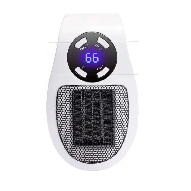 350W Electric Wall Heater with Remote Control and LED Display – 180° Rotatable Plug for Indoor Use 5