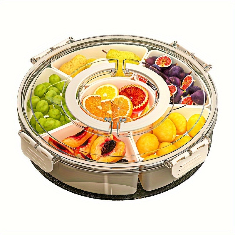360° Rotating Snack Bowl with Divided Compartments – BPA-Free Plastic Snack Organizer for Easy Serving 1