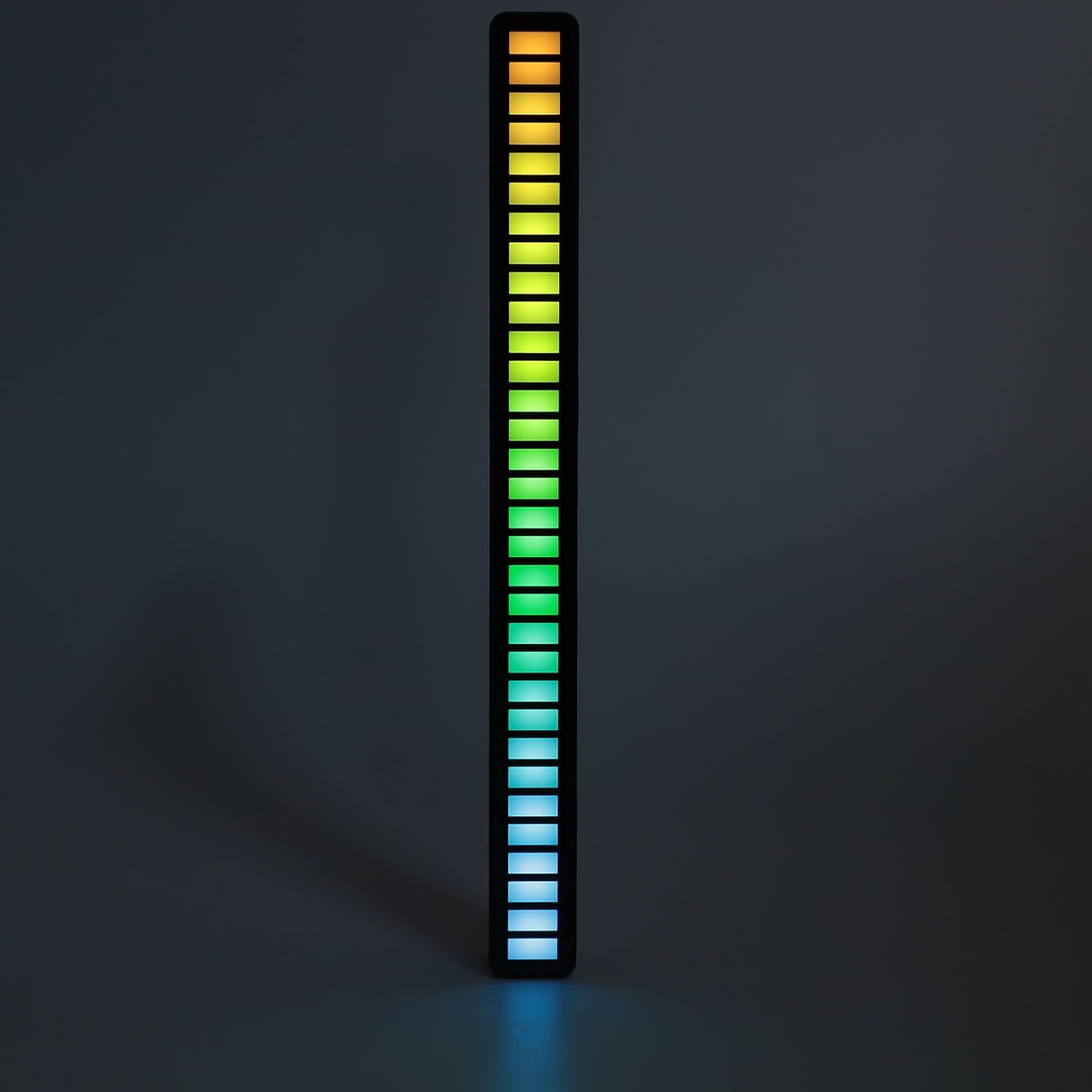 Colorful LED strip light on a black background