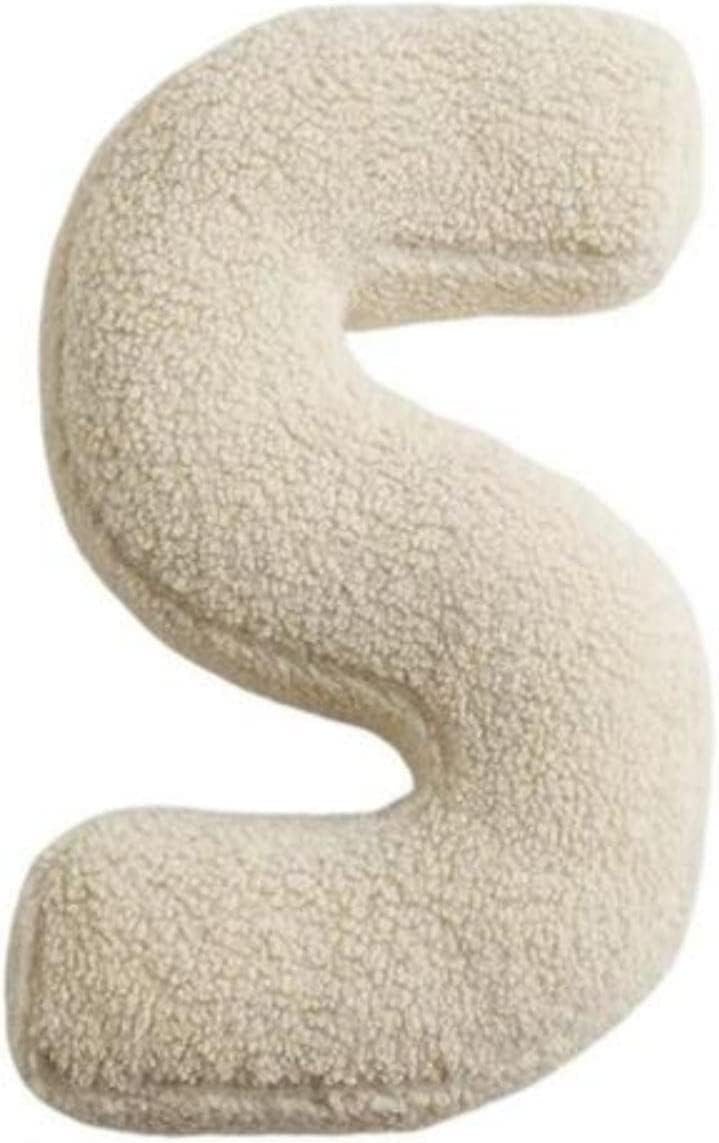 Beige U-shaped pillow on a white background