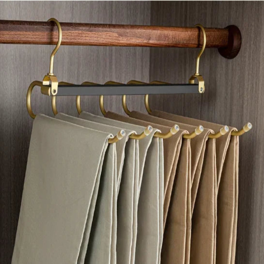 6-Layer Trouser Hanger - Space-Saving Clothes Hangers for Pants and Trousers, Non-Slip Design for Efficient Closet Organization 2