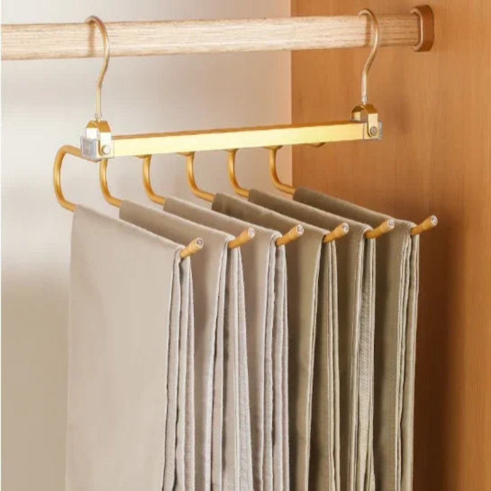 6-Layer Trouser Hanger - Space-Saving Clothes Hangers for Pants and Trousers, Non-Slip Design for Efficient Closet Organization 3