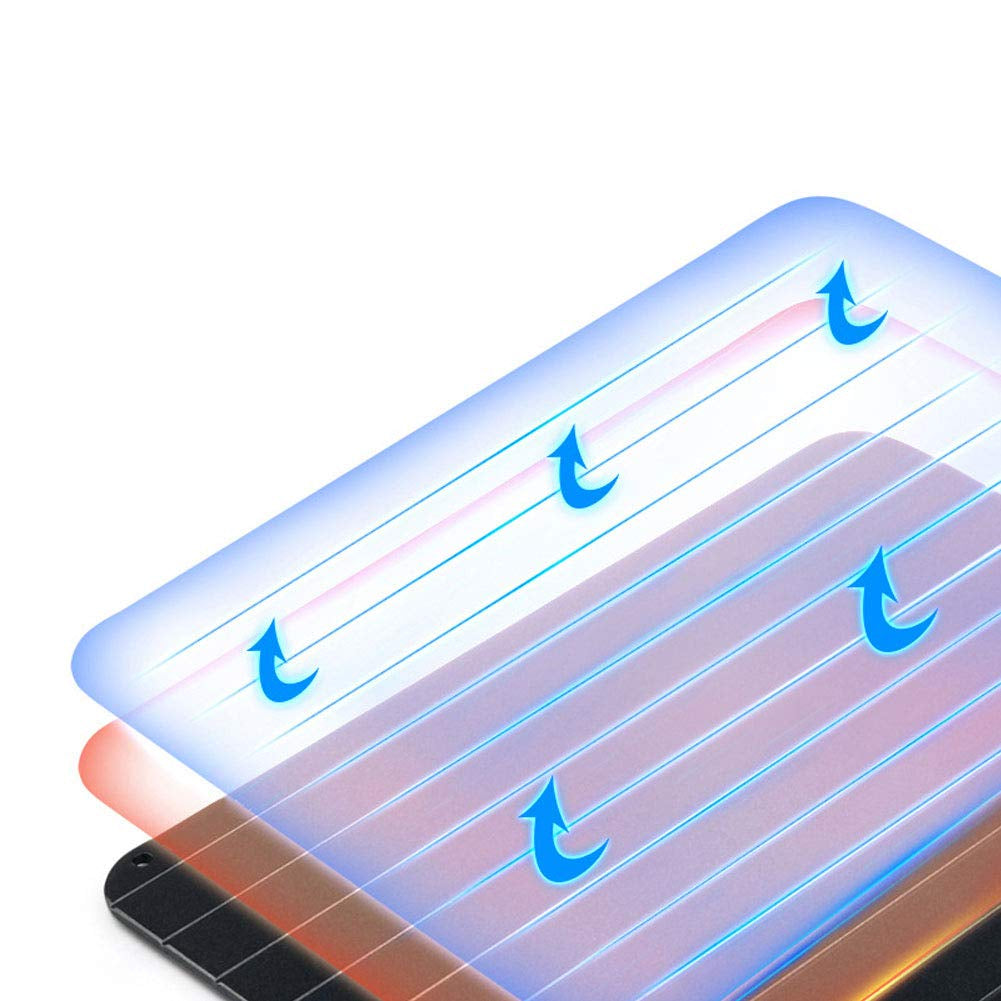 Aluminum material with heat dissipation arrows on a white background