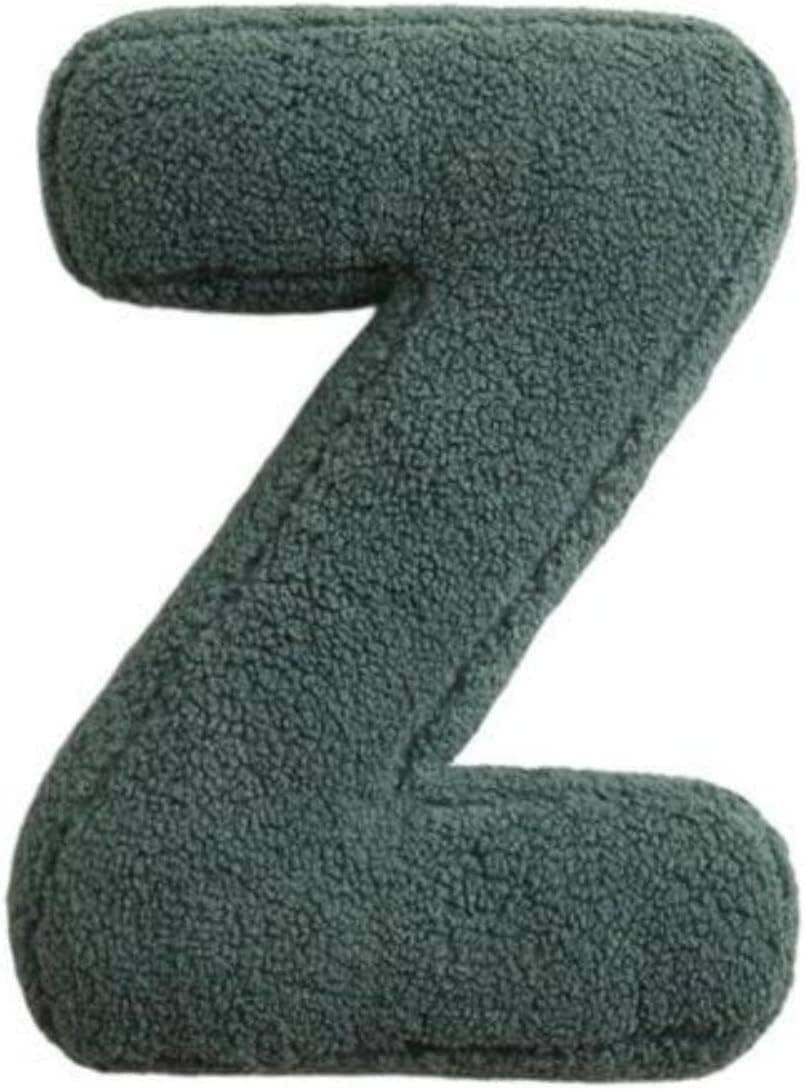 Green letter 'Z' pillow on a white background