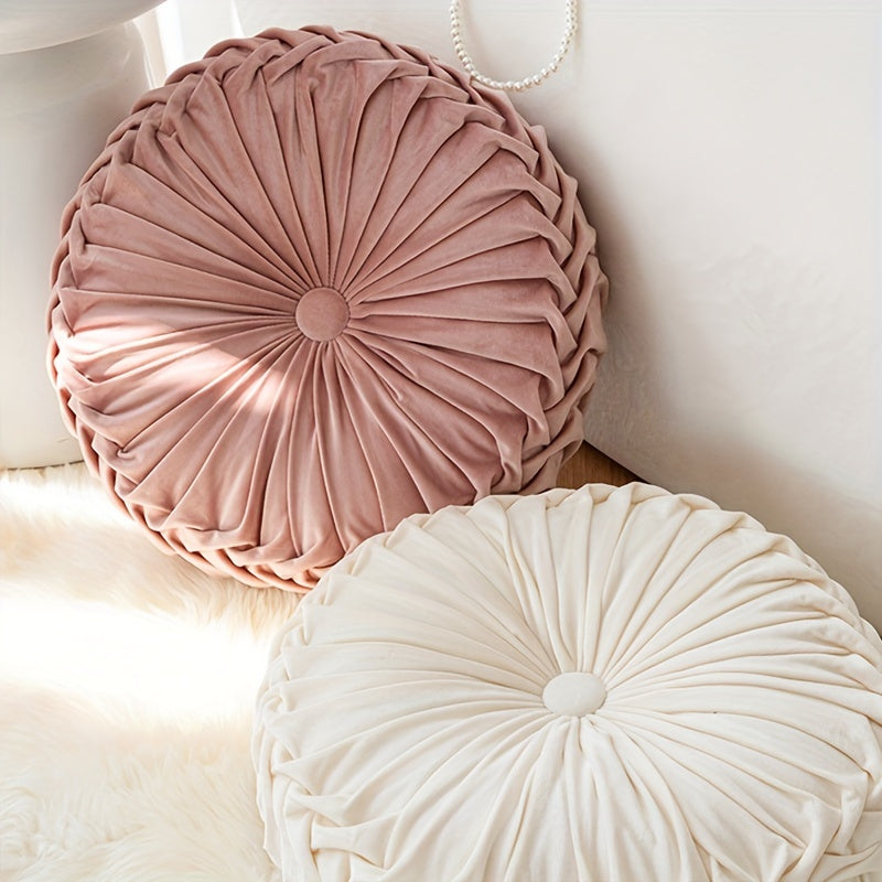 Round Velvet Pumpkin Cushion – Soft Plush Decorative Pillow for Sofa, Chair & Bedroom – Washable Home Accent