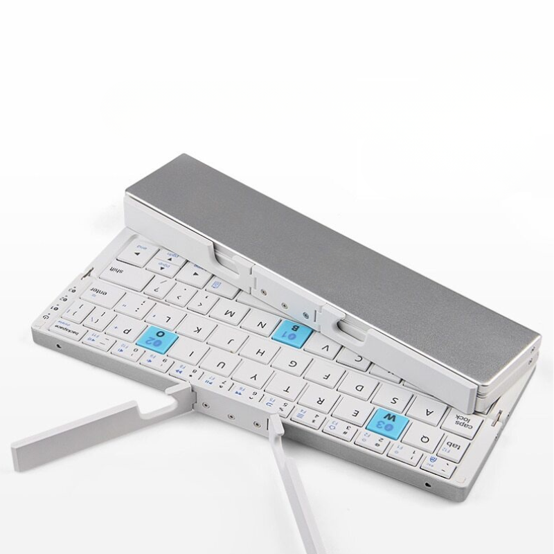 Mini Foldable Bluetooth Keyboard for Phone and Tablet – Portable Rechargeable Silent Aluminum Keyboard 1