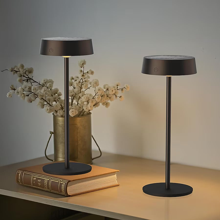 Dimmable Wireless Solar Table Lamp with 3 Light Colors – IP65 Waterproof Cordless Design for Indoor and Outdoor Use 0