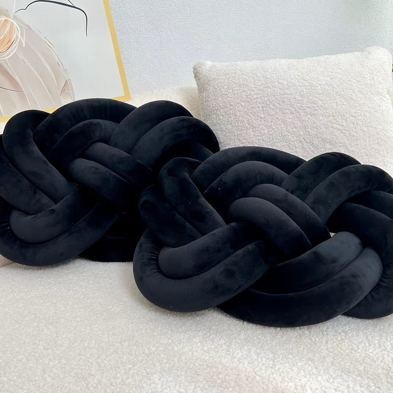 Soft Plush Round Button Cushions – Set of 2 Decorative Pillows for Sofa, Bed & Living Room