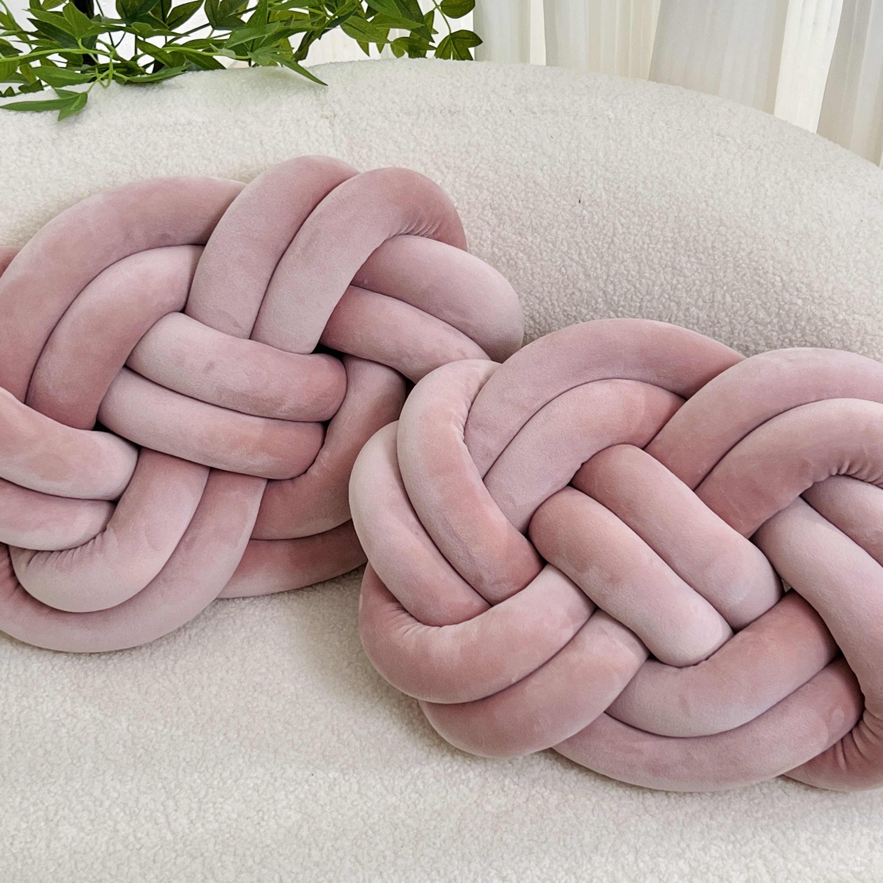 Soft Plush Round Button Cushions – Set of 2 Decorative Pillows for Sofa, Bed & Living Room