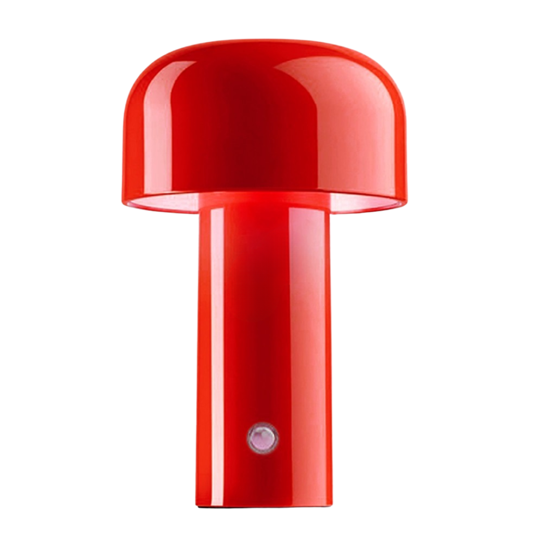 Red outdoor lamp with a white background