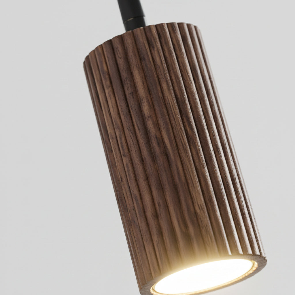 Adjustable Wooden Cylinder Wall Light – Natural Walnut Finish, Modern Wall Lamp for Contemporary Interiors 2