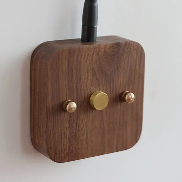 Adjustable Wooden Cylinder Wall Light – Natural Walnut Finish, Modern Wall Lamp for Contemporary Interiors 3