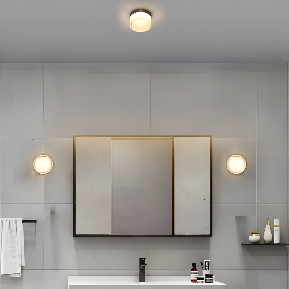 Amber White Ribbed Wall Sconce - LED Wall Lamp Lighting Fixture for Living Room, Bedroom, and Kids' Room 5