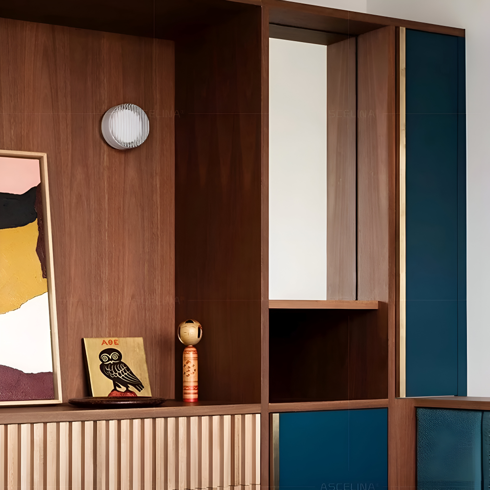 Amber White Ribbed Wall Sconce - LED Wall Lamp Lighting Fixture for Living Room, Bedroom, and Kids' Room 8