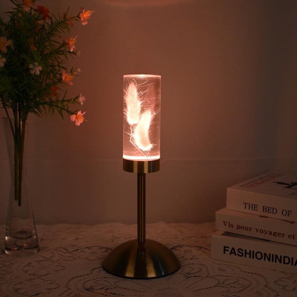 Ambient Floral LED Table Lamp with Multi-Color Lighting – Cordless Decorative Light for Interior Spaces 0