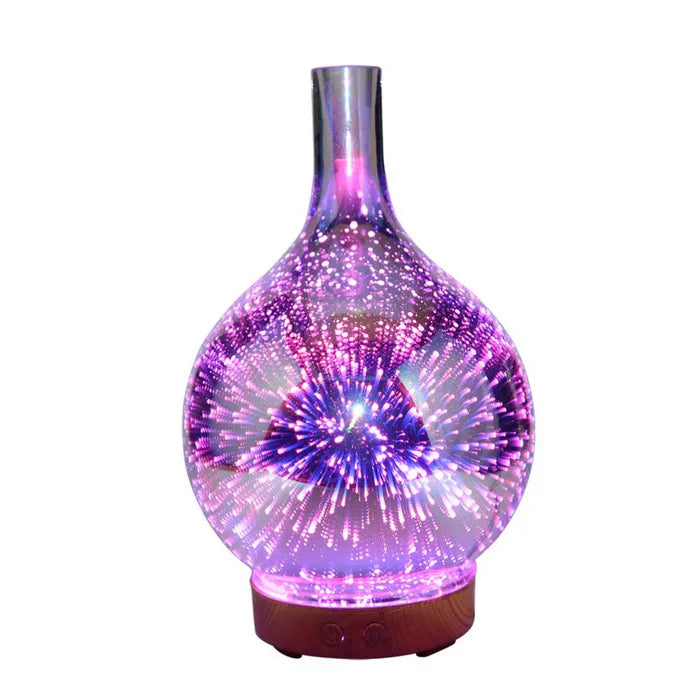 Vase-shaped light with fiber optic effect on a white background