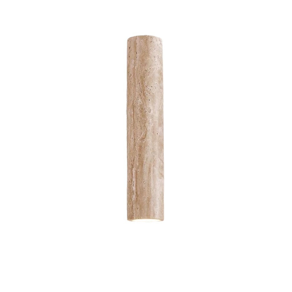 Wooden cylindrical object on a white background