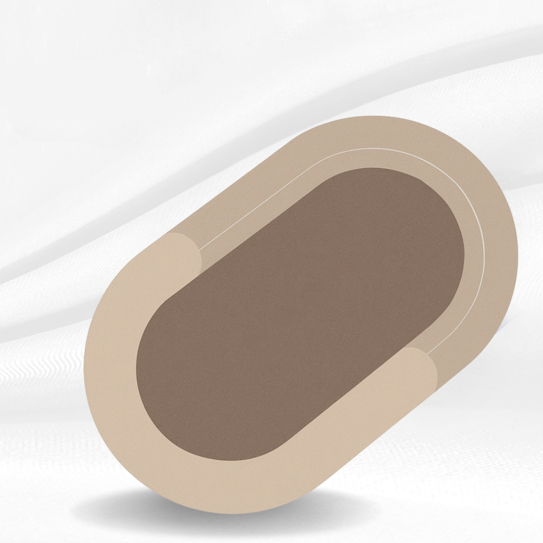 Beige and brown oval-shaped product on a white background with 'Beige' text.
