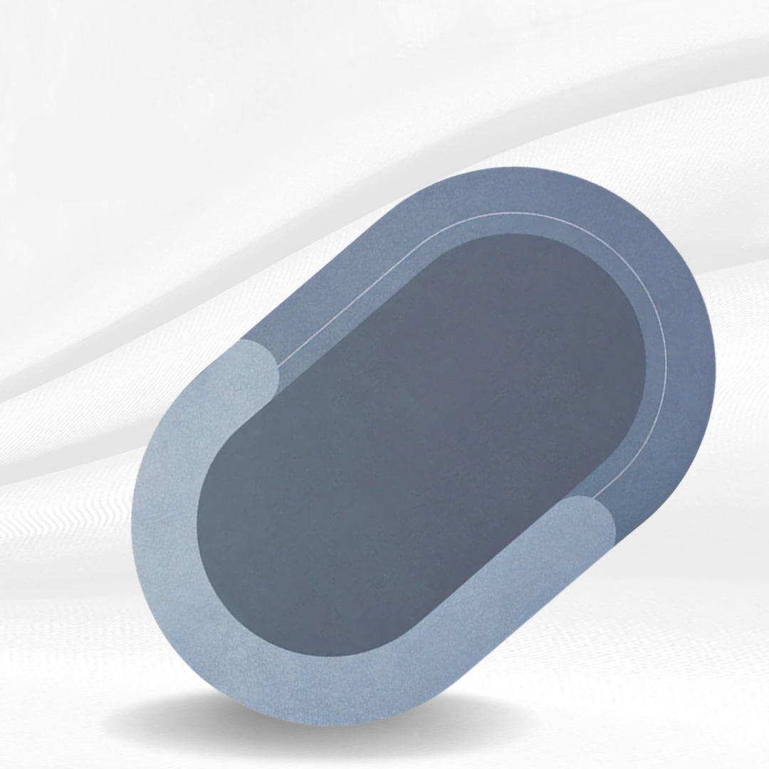 Blue oval object on a white background