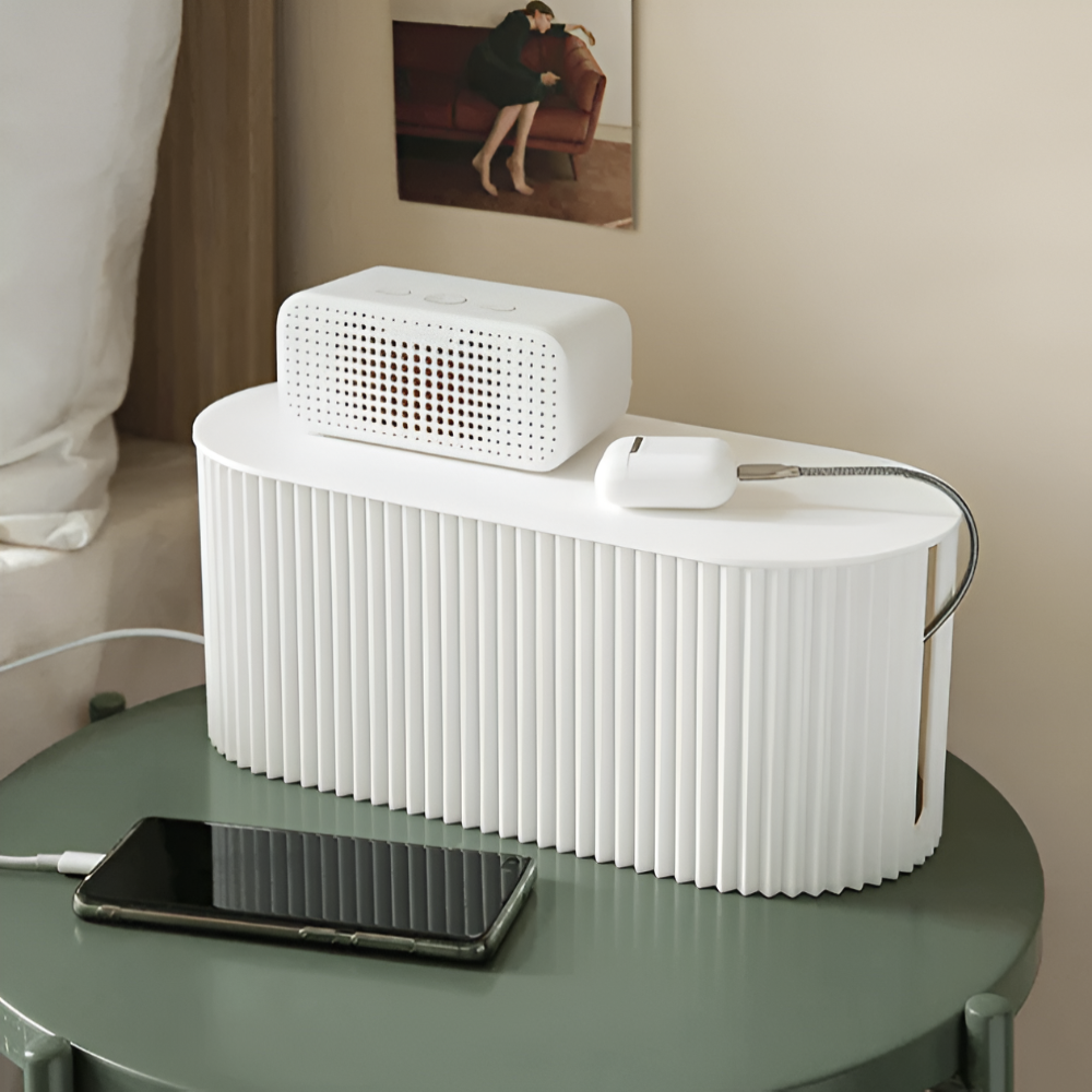 Cable Organization Box for Desk – Minimalist Cable Storage in Soft Macaron Colors – Durable ABS Plastic Cable Holder 3