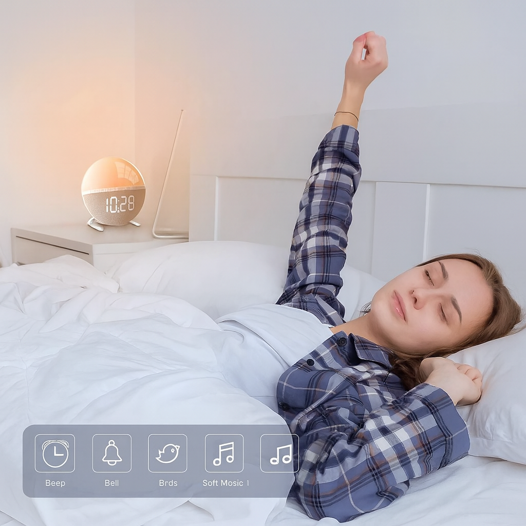 Sunrise Alarm Clock with Natural Sounds and Adjustable Brightness – Light Alarm Clock for Gentle Wake-Up Experience 3