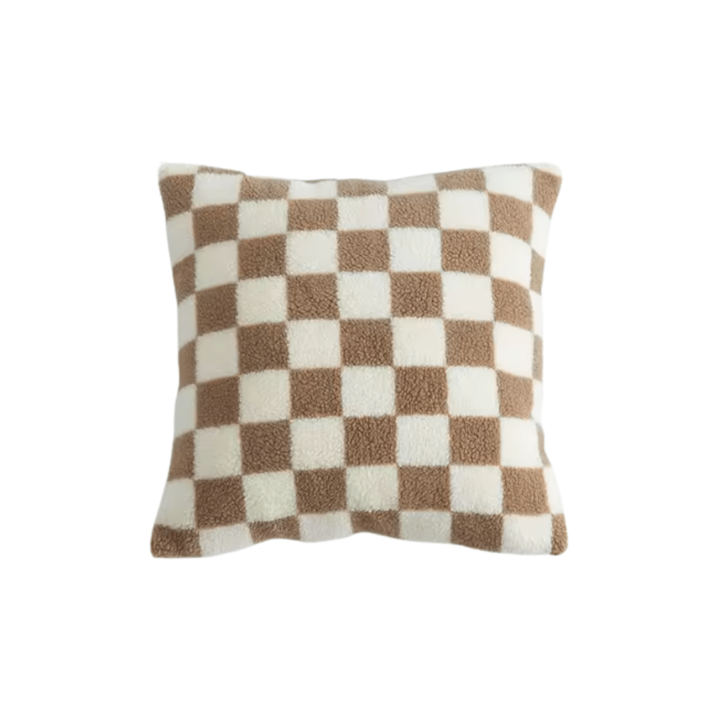 Checkered Cushion Cover in Soft Cotton – Elegant Couch and Sofa Cushion Cover for Stylish Home Decor 0