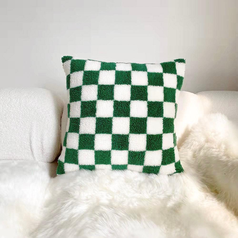 Checkered Cushion Cover in Soft Cotton – Elegant Couch and Sofa Cushion Cover for Stylish Home Decor 1