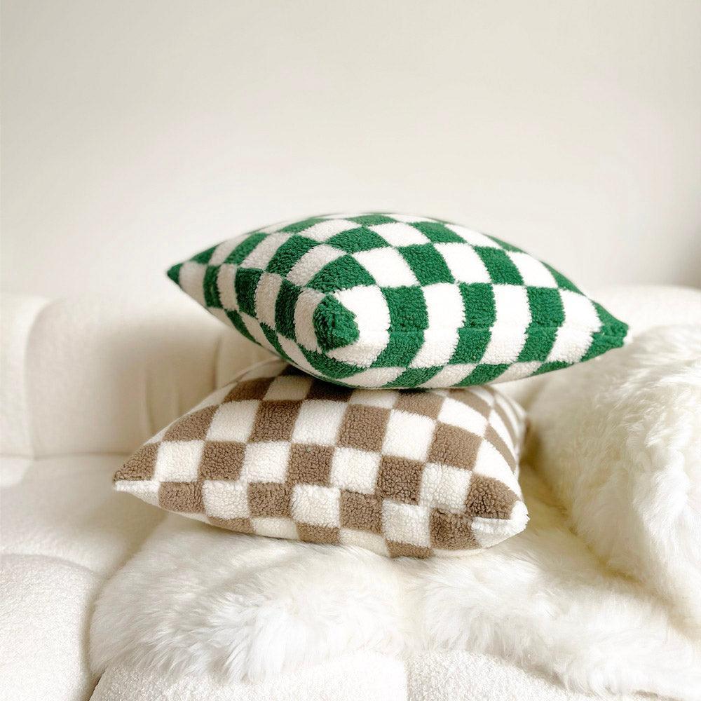 Checkered Cushion Cover in Soft Cotton – Elegant Couch and Sofa Cushion Cover for Stylish Home Decor 2