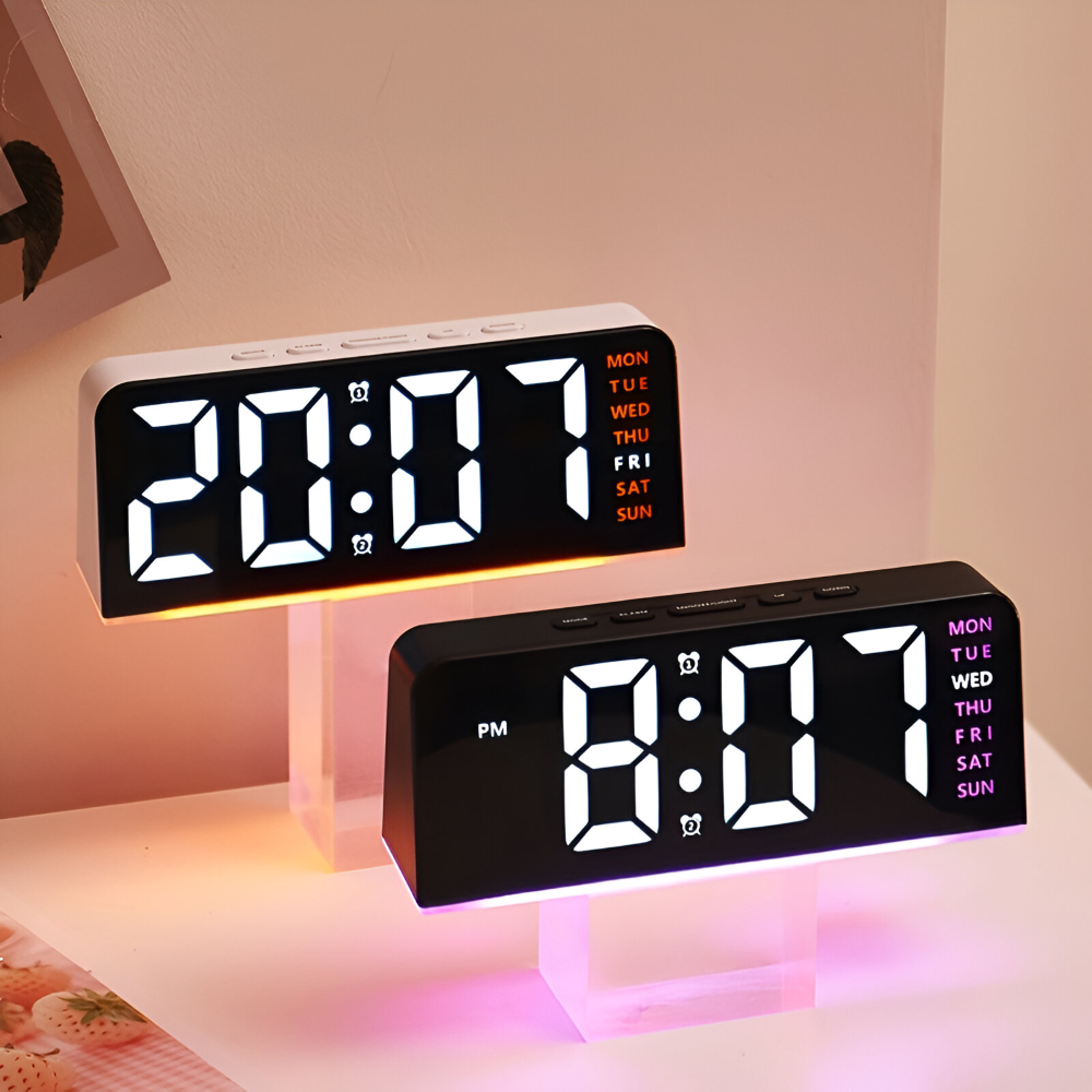 Chic Silent LED Alarm Clock with Unique Irregular Shape – USB Powered Modern Decor for Home and Office 1