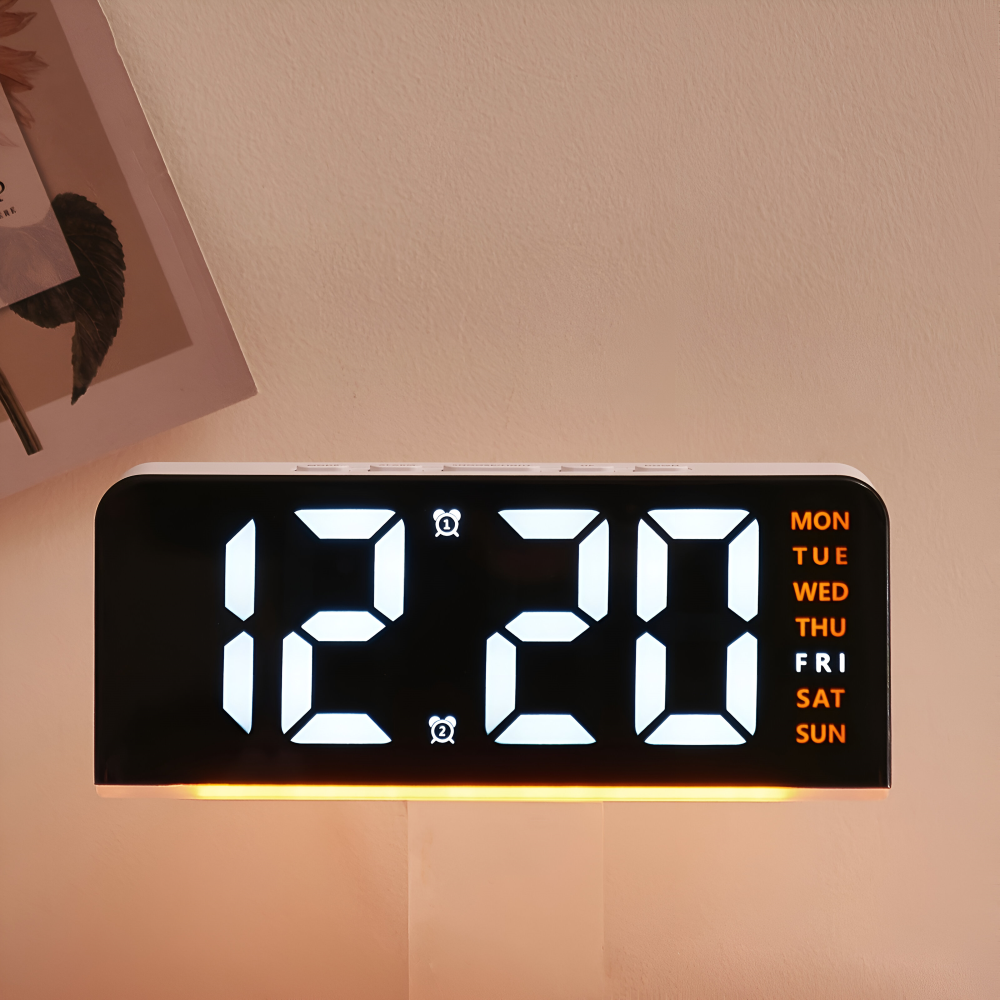 Chic Silent LED Alarm Clock with Unique Irregular Shape – USB Powered Modern Decor for Home and Office 3