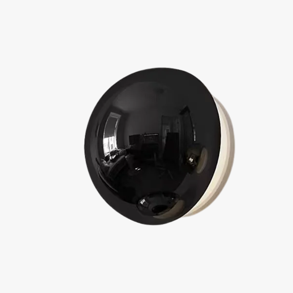 Black wall fixture on a white background