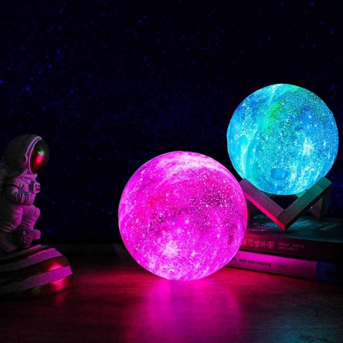 Color Changing LED Night Light Moon Lamp with Remote Control - Dimmable RGB Decorative Table Lamp 6