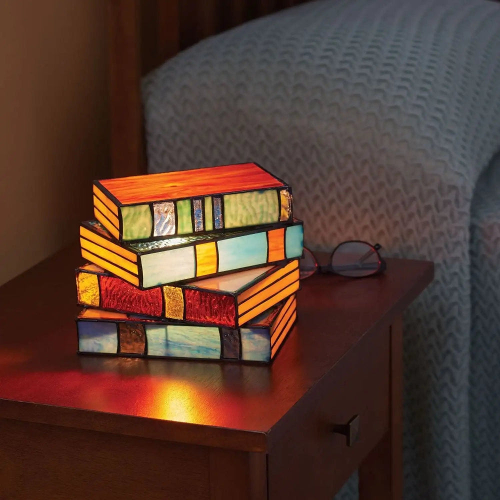 Colorful Book Design Decorative Lamp with Warm LED Light – Cozy Atmosphere for Reading and Home Decor 0
