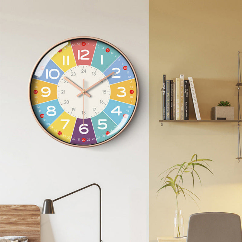 Colorful Educational Wall Clock for Kids – Silent Mechanism, 12-Inch Diameter, Engaging Design for Cognitive Development 1