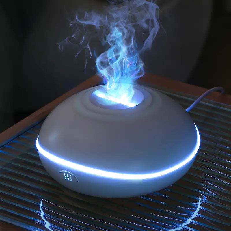 Compact USB Cool Mist Humidifier for Bedroom with Ultrasonic Mist and Flame Effect Lighting – Perfect Air Humidifier for Comfort 1