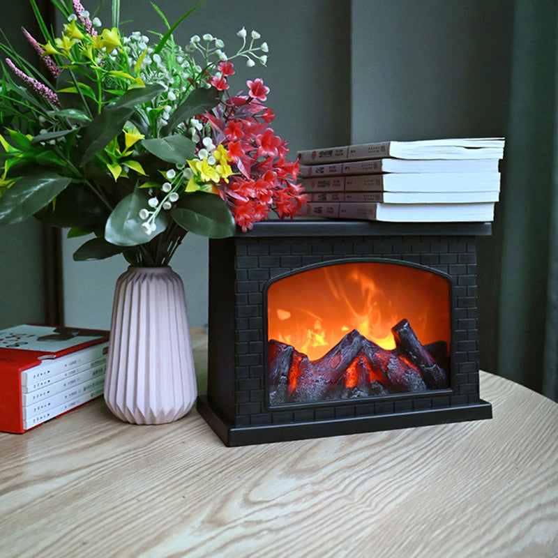 Contemporary Retro LED Table Lamp with Simulated Flame – Battery Operated Bedside Lamp for Living Room and Bedroom 2