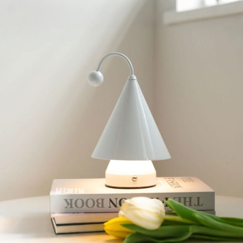 Cordless Table Lamp with Dimmable Lighting – Unique Cone Design, Rechargeable Battery Operated Lamp for Home Decor 3