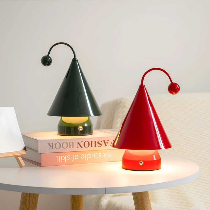 Cordless Table Lamp with Dimmable Lighting – Unique Cone Design, Rechargeable Battery Operated Lamp for Home Decor 4