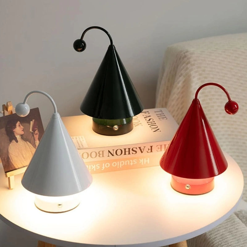Cordless Table Lamp with Dimmable Lighting – Unique Cone Design, Rechargeable Battery Operated Lamp for Home Decor 7