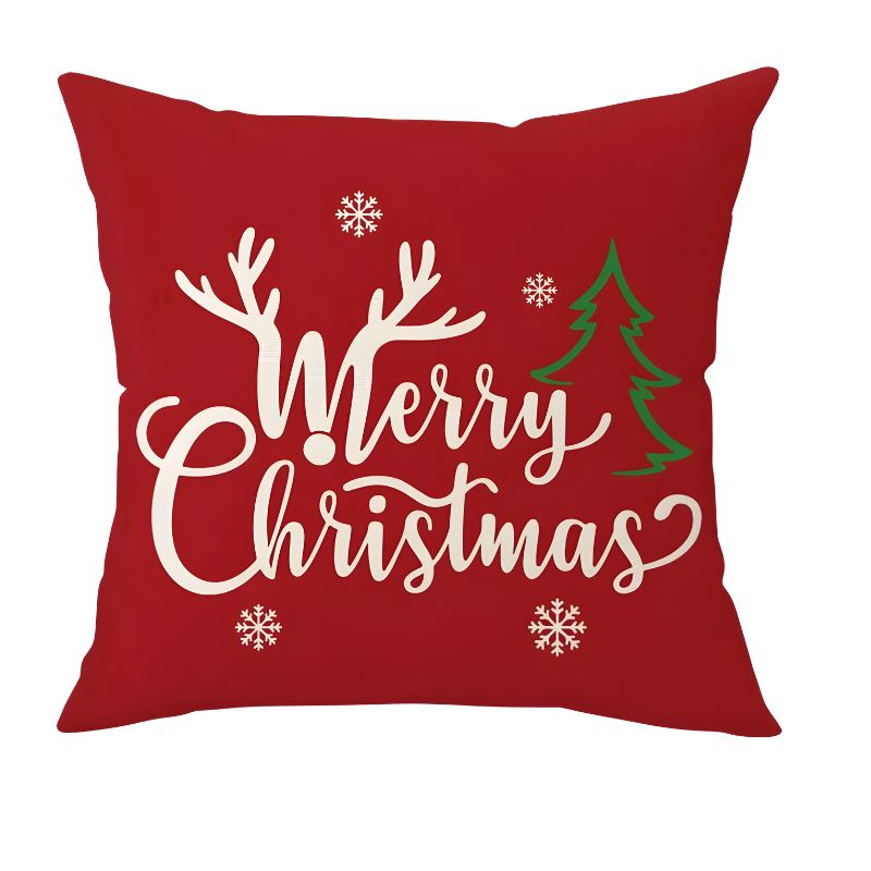 Cotton Christmas Cushion Covers – Soft Holiday Pillow Covers with Vibrant Patterns for Festive Home Decor 0