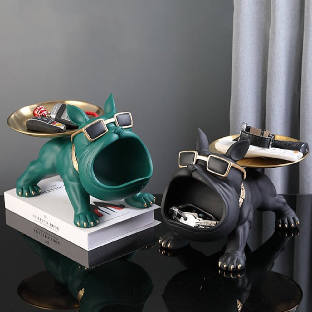 Decorative Bulldog Resin Tray for Keys and Snacks – Stylish and Functional Storage Solution 1