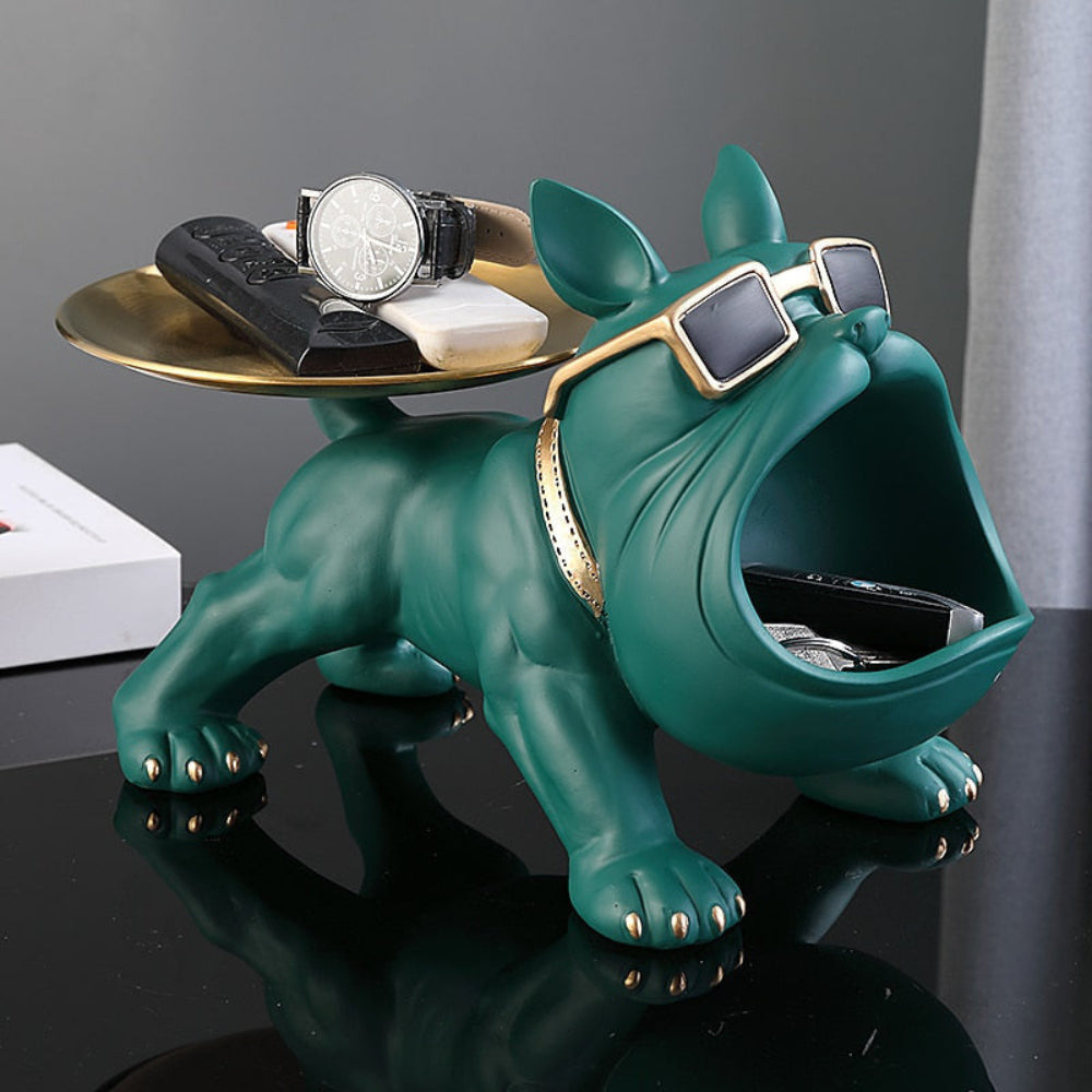 Decorative Bulldog Resin Tray for Keys and Snacks – Stylish and Functional Storage Solution 2