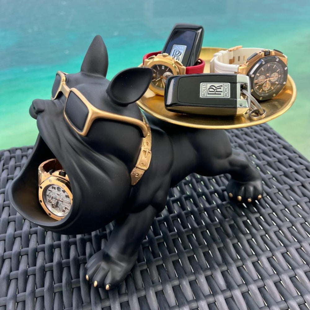 Decorative Bulldog Resin Tray for Keys and Snacks – Stylish and Functional Storage Solution 4