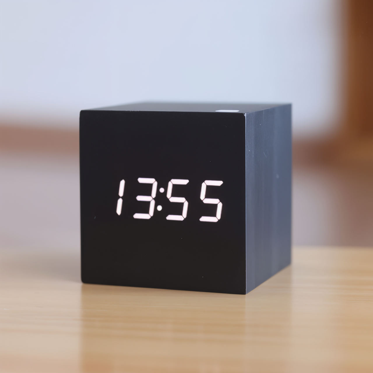 Digital LED Alarm Clock – Stylish Wooden Cube Design with Easy Settings and Clear Sound 6