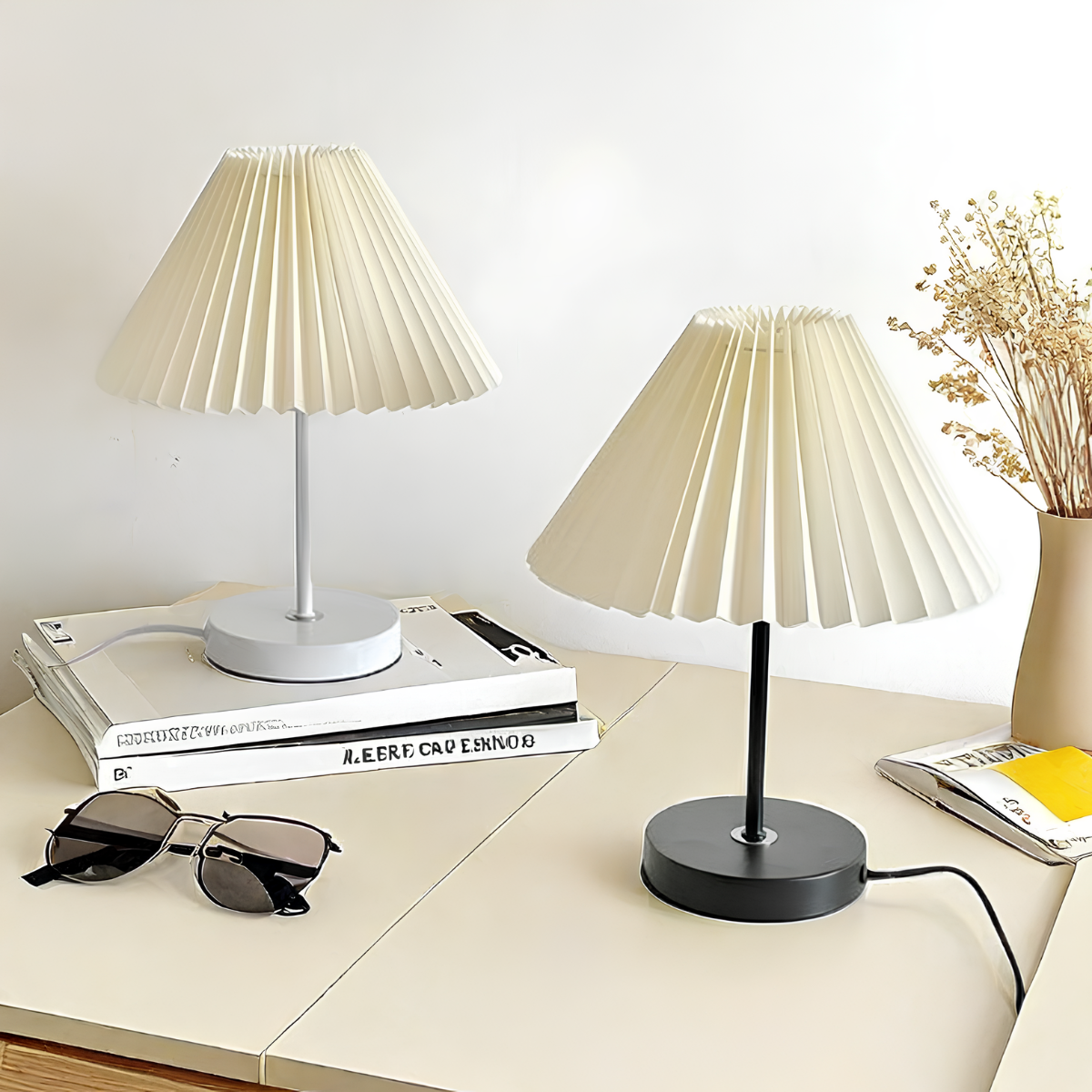 Dimmable Fabric Table Lamp with Iron Base – Elegant Bedside Lamp for Home and Office, Versatile Lighting for Tables and Desks 1