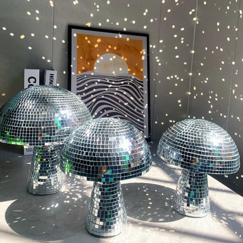 Disco Ball Mushroom Lamp with Reflective Tiles – Retro Style Decorative Lighting for Living Room and Bedroom 3