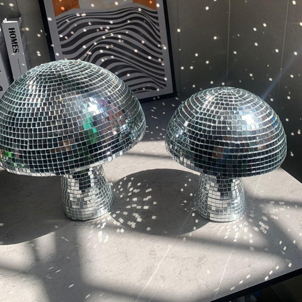 Disco Ball Mushroom Lamp with Reflective Tiles – Retro Style Decorative Lighting for Living Room and Bedroom 4
